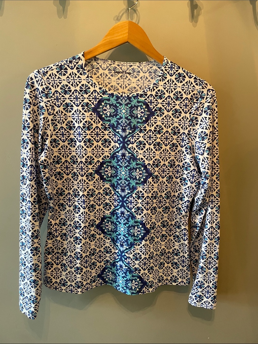 Lands'‎ End Long Sleeve Rashguard Top Size Small